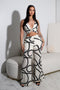 Boho Geometric Print Wide Leg Pants